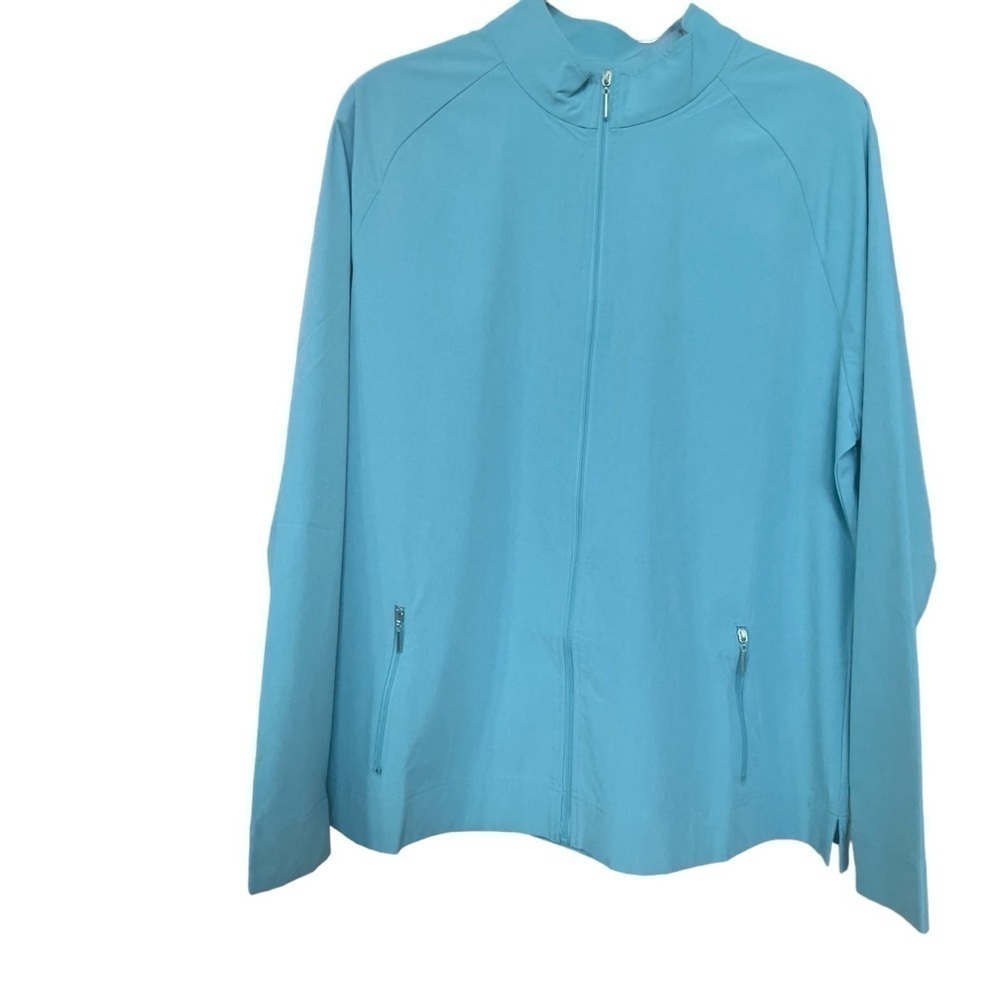 Appleseed’s Sz XL Light Blue Lightweight Full Zip Jacket Windbreaker Women’s